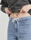 Jeans Flare Only ONLBLISS MW WIDE STRING Blu Jeans Flare Donna - 5
