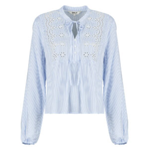 Camicetta  Only  ONLLENNYO LS EMBROID V-NECK  Blu -  Camicette Donna