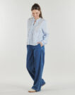 Camicetta Only ONLLENNYO LS EMBROID V-NECK Blu Camicette Donna - 3