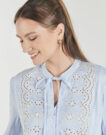 Camicetta Only ONLLENNYO LS EMBROID V-NECK Blu Camicette Donna - 5