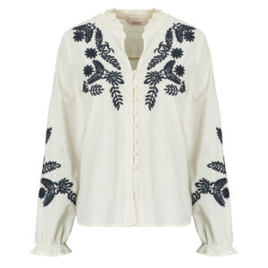 Camicetta Only ONLGIRU L/S EMBROIDERY Beige Camicette Donna