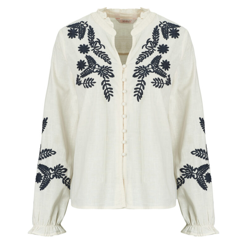 Camicetta Only ONLGIRU L/S EMBROIDERY Beige Camicette Donna - 1