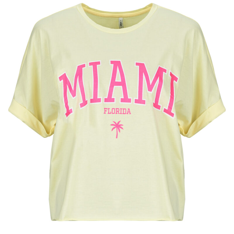 Camisetas Only ONLMINDY LIFE Camiseta amarilla de manga corta para mujer - 1