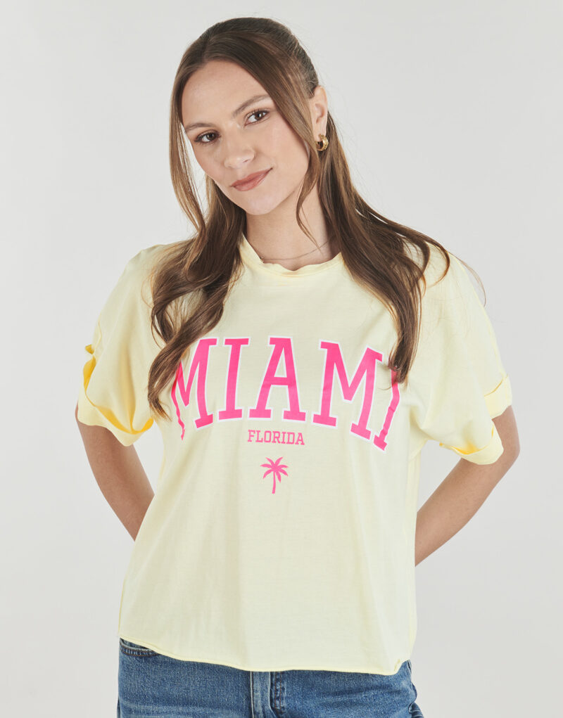 Camisetas Only ONLMINDY LIFE Camiseta amarilla de manga corta para mujer - 5