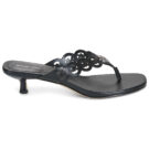 MICHAEL Michael Kors JANIE MID THONG Black Women's Flip Flops - 2