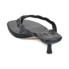 MICHAEL Michael Kors JANIE MID THONG Black Women's Flip Flops - 5