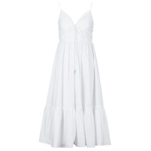 Abito corto MICHAEL Michael Kors POPLIN MIDI DRESS Bianco Abiti corti Donna