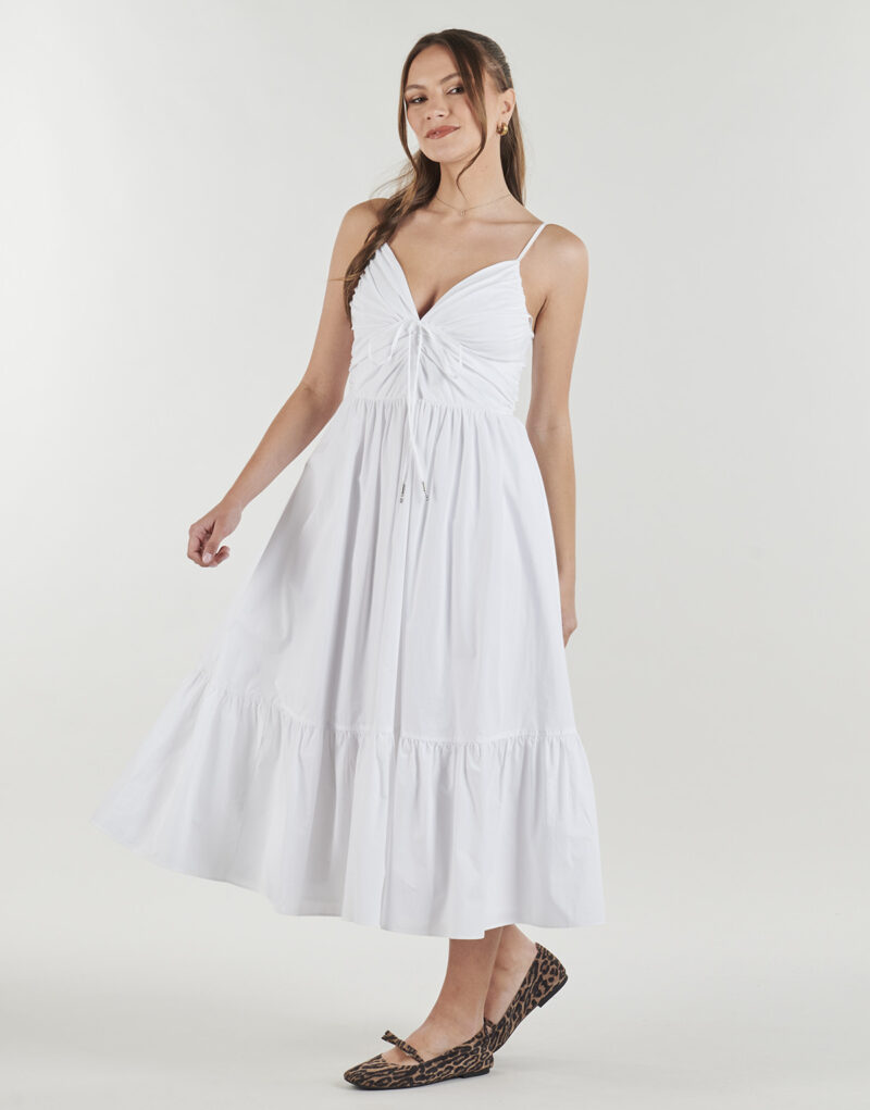 Abito corto MICHAEL Michael Kors POPLIN MIDI DRESS Bianco Abiti corti Donna - 3