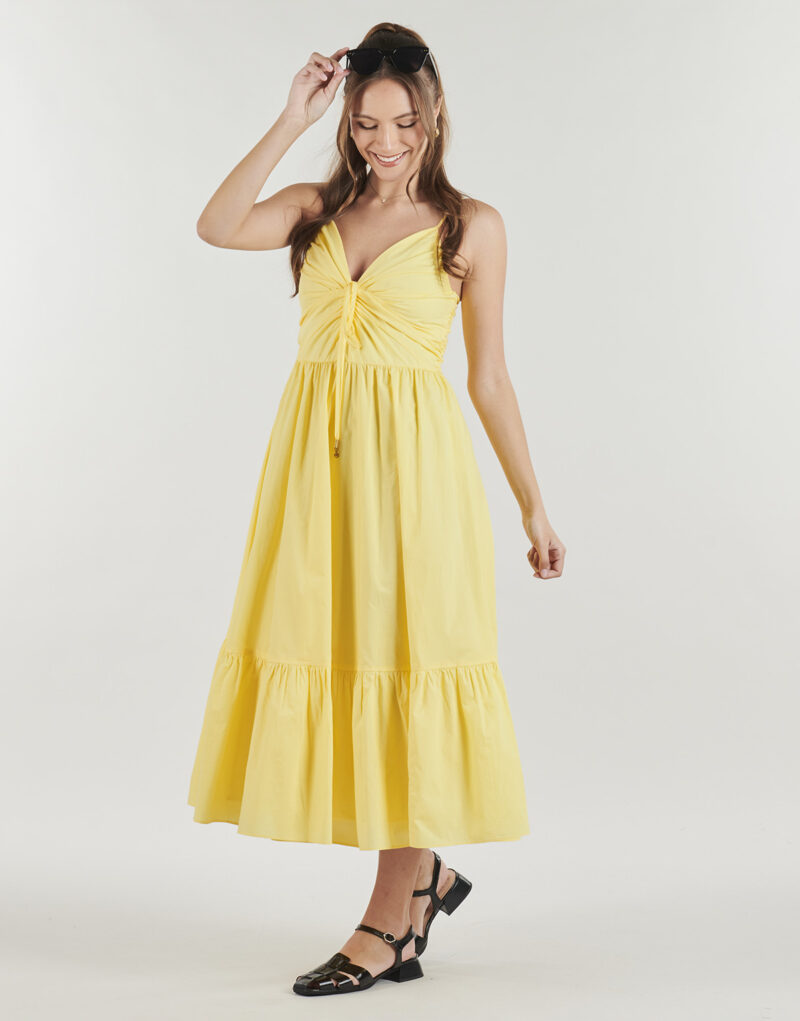 Abito corto MICHAEL Michael Kors POPLIN MIDI DRESS Giallo Abiti corti Donna - 2