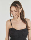 Abito corto MICHAEL Michael Kors POPLIN SMOCKED MINI DRESS Nero Abiti corti Donna - 5