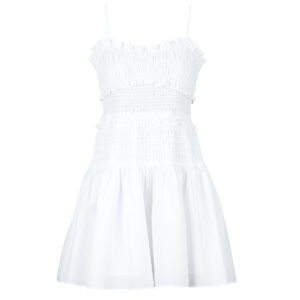 Abito corto MICHAEL Michael Kors POPLIN SMOCKED MINI DRESS Bianco Abiti corti Donna