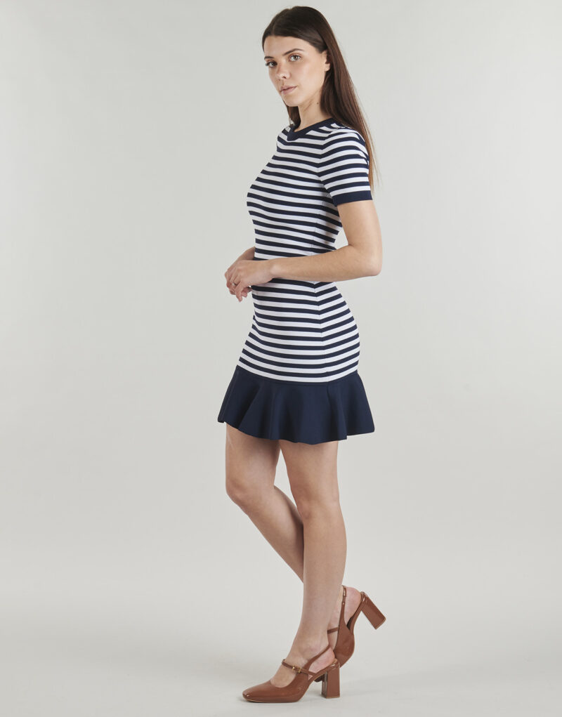 Short dress MICHAEL Michael Kors STRIPE FLARE MINI DRS Multicolor Women's Short Dresses - 3