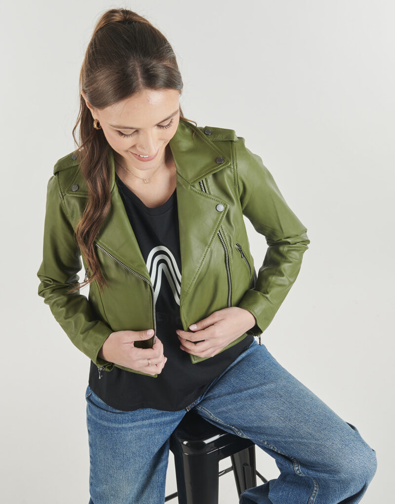 Veste de cuirelle Vestes en cuir kaki Oakwood YOKOelle Donna - 5