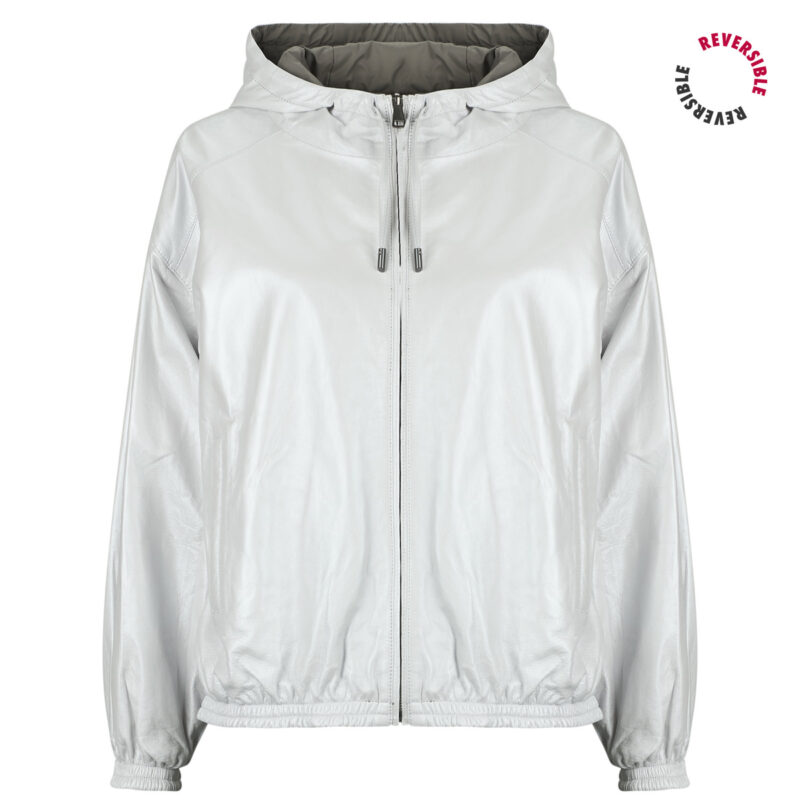 Veste de cuirelle Vestes r&eacute;versibles grises Oakwood GAIA en pelle Donna - 1