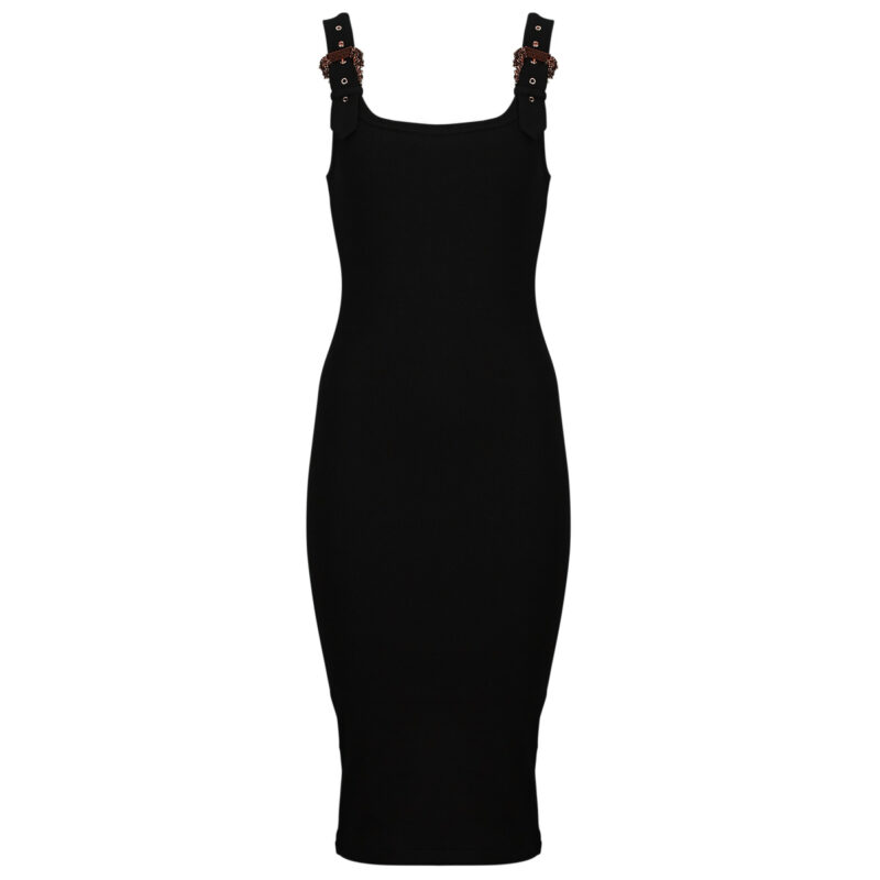 Versace Jeans Couture 80HAO943 Vestido corto negro para mujer - 1