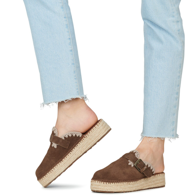 Mou JUTE CLOG PLAIN SUEDE Marrone Zoccoli Donna - 8
