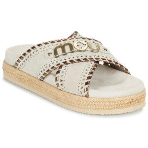 Mou  CRISS-CROSS SANDAL METAL STITCH  Bianco -  Ciabatta Donna