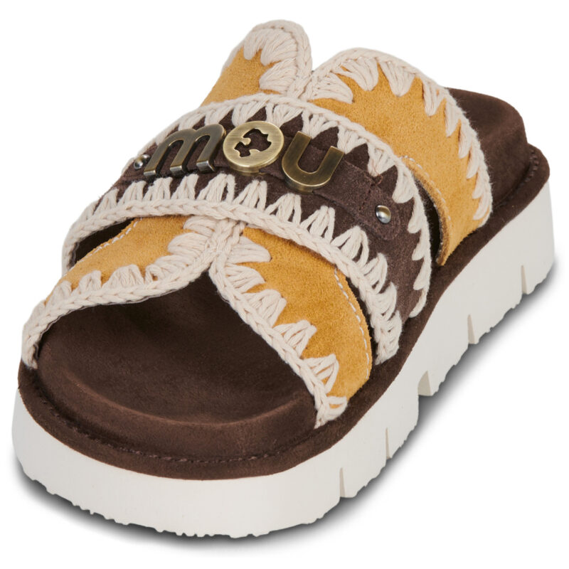 Mou Pantoufles BIO SANDAL BICOLOR METAL LOG multicolores pour femmes - 3
