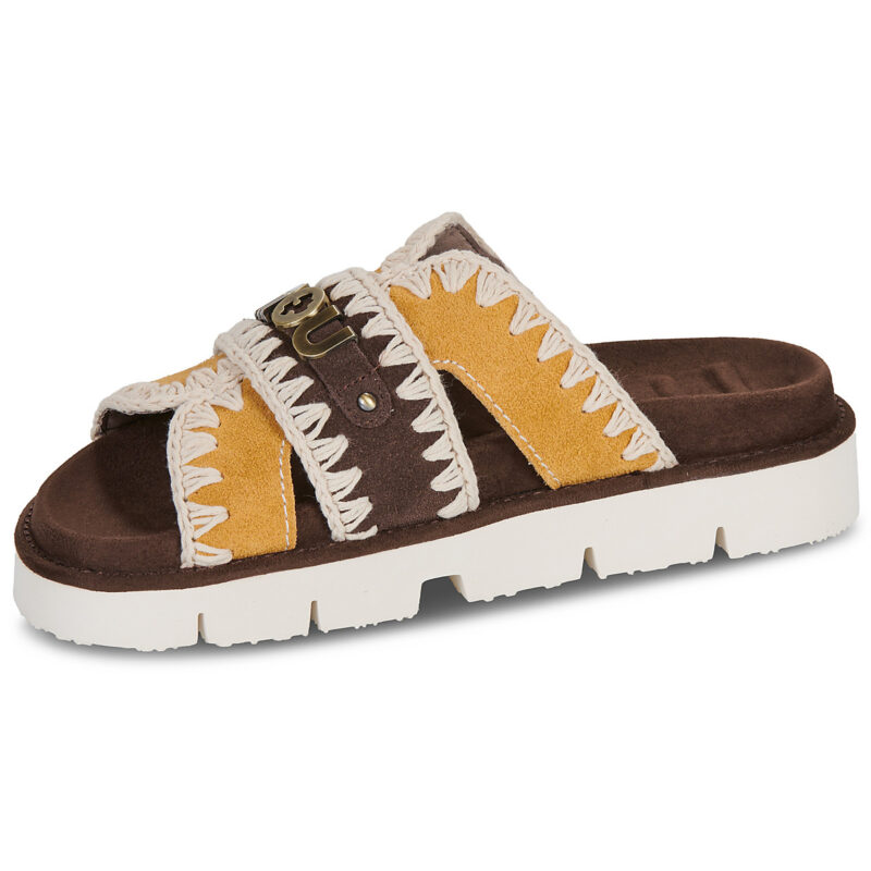 Mou Pantoufles BIO SANDAL BICOLOR METAL LOG multicolores pour femmes - 4