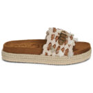 Mou Pantoufles &agrave; franges en corde monobande beige pour femme - 2