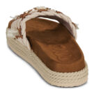Mou Pantoufles &agrave; franges en corde monobande beige pour femme - 5