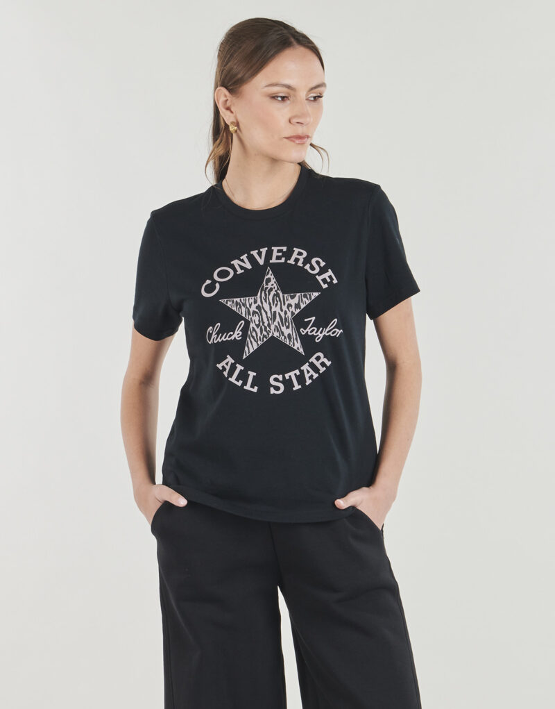 T-shirt Converse ANIMAL PRINT INFILL STANDARD FIT TEE Nero T-shirt maniche corte Donna - 2