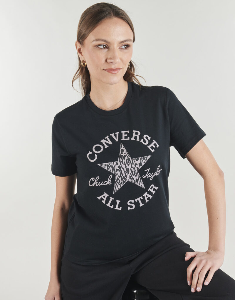 T-shirt Converse ANIMAL PRINT INFILL STANDARD FIT TEE Nero T-shirt maniche corte Donna - 5