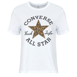 T-shirt Converse ANIMAL PRINT INFILL STANDARD FIT TEE Bianco T-shirt maniche corte Donna