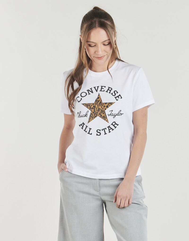 T-Shirt Converse ANIMAL PRINT INFILL STANDARD FIT TEE Wei&szlig; T-Shirt kurze &Auml;rmel Frau - 2