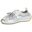 Meline Baskets basses argent&eacute;es 721DM-129 pour femmes - Pointure 4