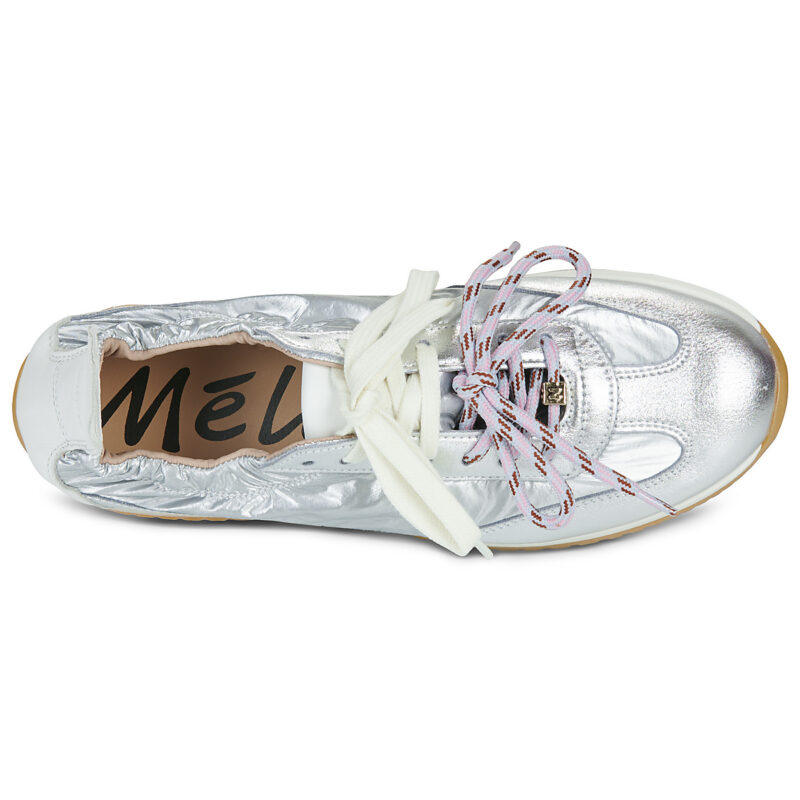 Meline Baskets basses argent&eacute;es 721DM-129 pour femmes - Pointure 6