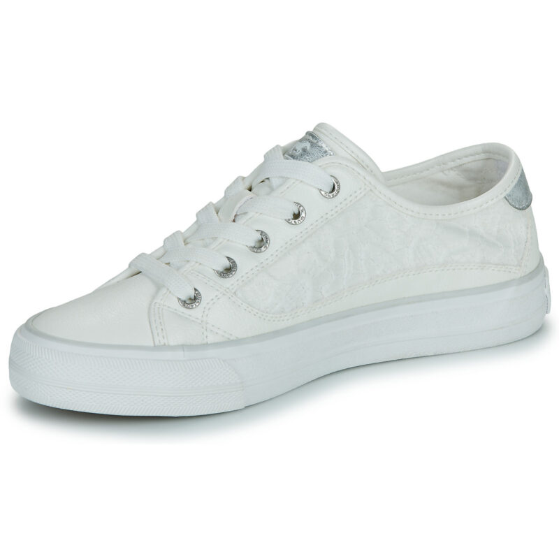 Mustang 26M0222009-WHITE Wei&szlig;e Damen-Sneaker, niedrig geschnitten - Gr&ouml;&szlig;e 4