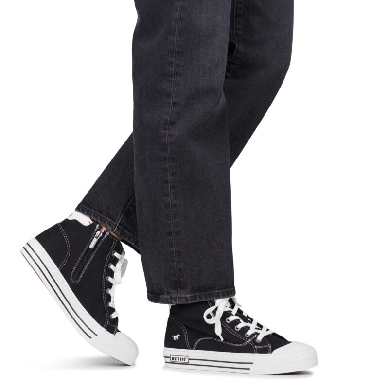 Mustang 26M0232001-BLACK Black Women's high sneakers - 8