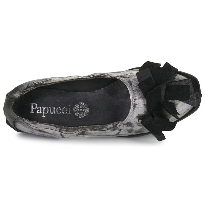Papucei AMBER Silberne Damen-Ballerinas - Gr&ouml;&szlig;e 6