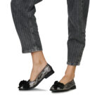 Papucei AMBER Silberne Damen-Ballerinas - Gr&ouml;&szlig;e 8