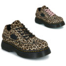 Dr. Martens Buzz 5i Light Tan Mini Leopard Spot Hair On Marrone Derby Donna - 1
