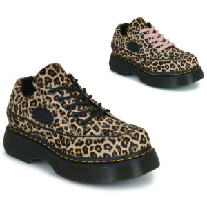 Dr. Martens Buzz 5i Light Tan Mini Leopard Spot Hair On Brown Derby Women
