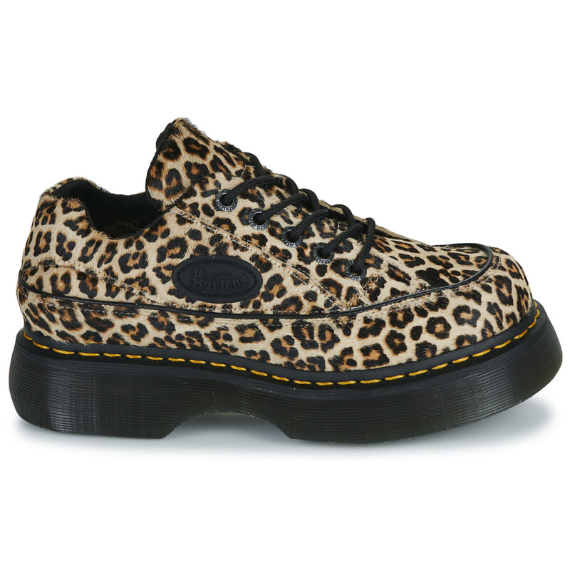 Dr. Martens Buzz 5i Light Tan Mini Leopard Spot Hair On Marrone Derby Donna - 2