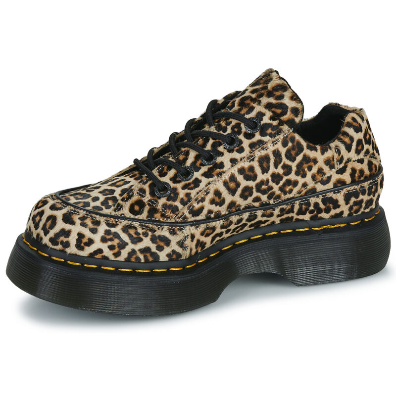 Dr. Martens Buzz 5i Light Tan Mini Leopard Spot Hair On Marrone Derby Donna - 4