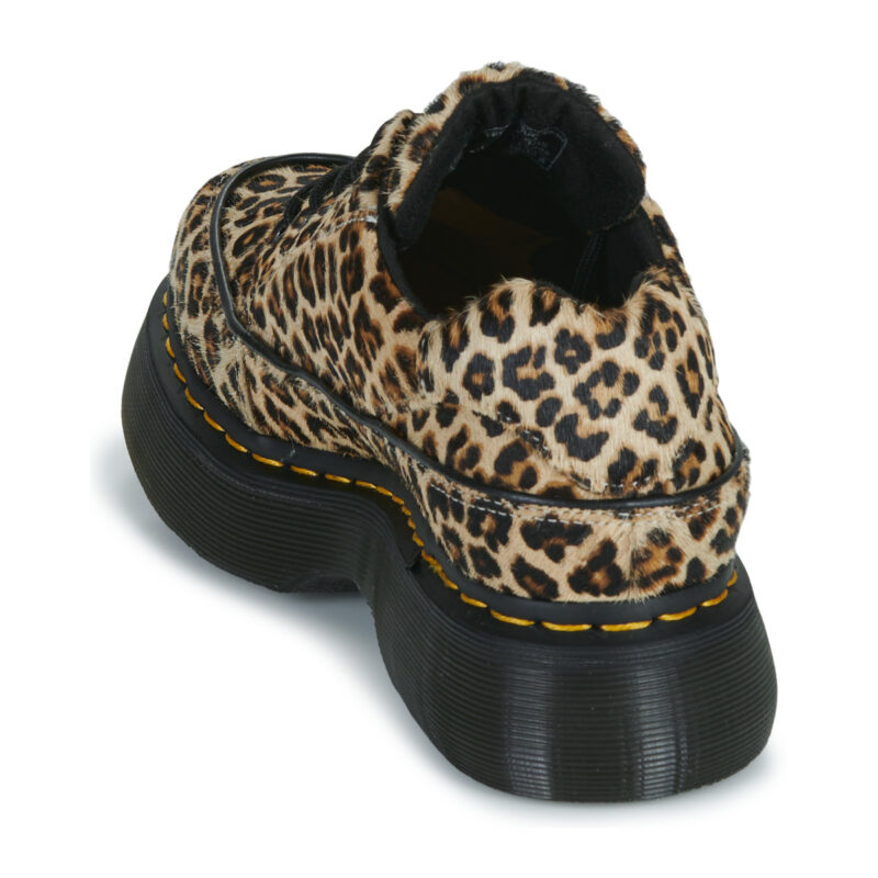 Dr. Martens Buzz 5i Light Tan Mini Leopard Spot Hair On Marrone Derby Donna - 5