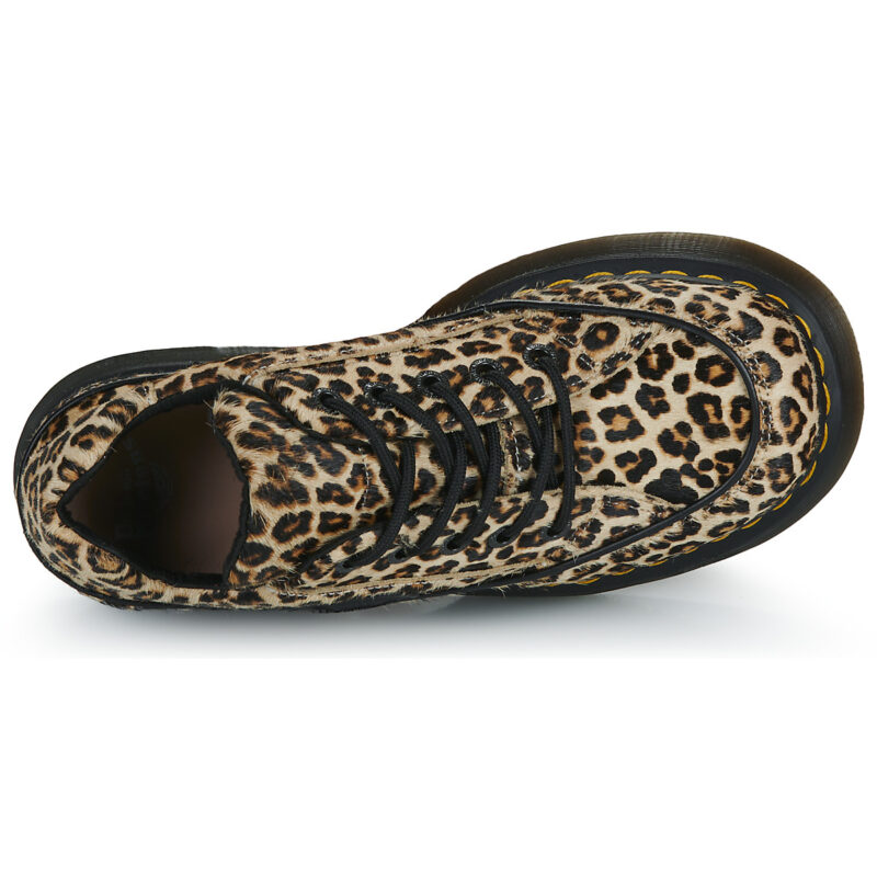 Dr. Martens Buzz 5i Light Tan Mini Leopard Spot Hair On Marrone Derby Donna - 6