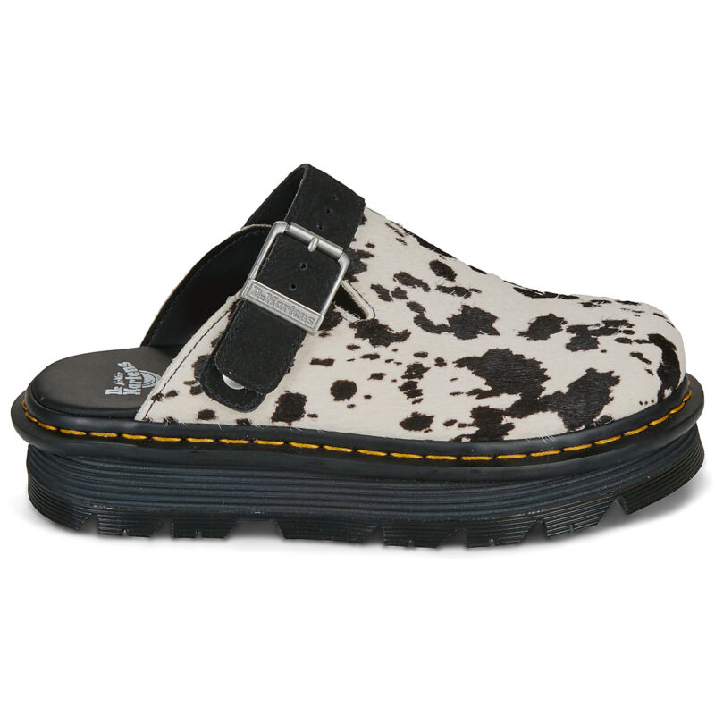Dr. Martens ZebZag Mule Black Dalmatian Print Hair On Nero - Ciabatta Donna - 2