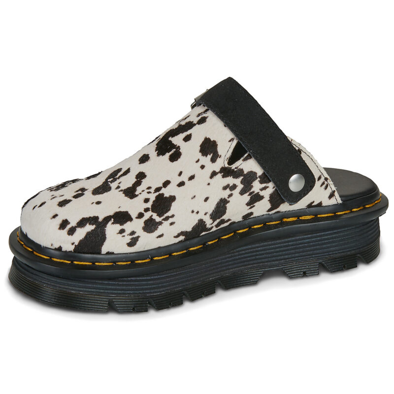 Dr. Martens ZebZag Mule Black Dalmatian Print Hair On Nero - Ciabatta Donna - 4