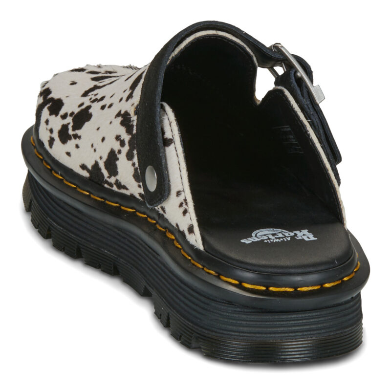 Dr. Martens ZebZag Mule Black Dalmatian Print Hair On Nero - Ciabatta Donna - 5