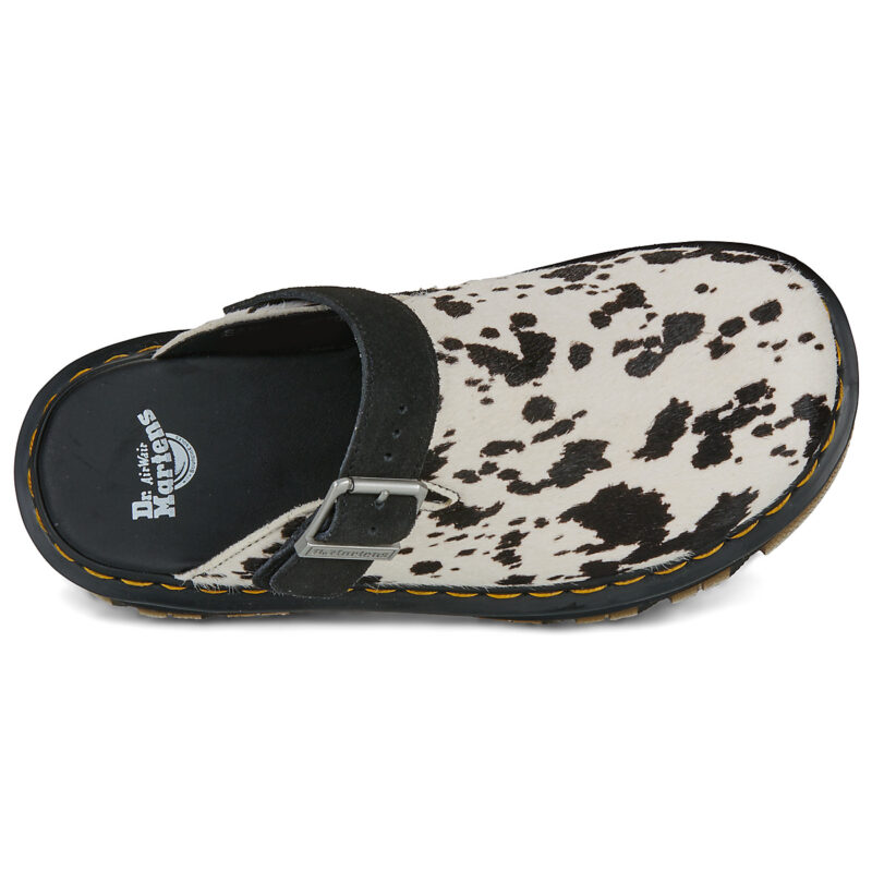 Dr. Martens ZebZag Mule Black Dalmatian Print Hair On Nero - Ciabatta Donna - 6