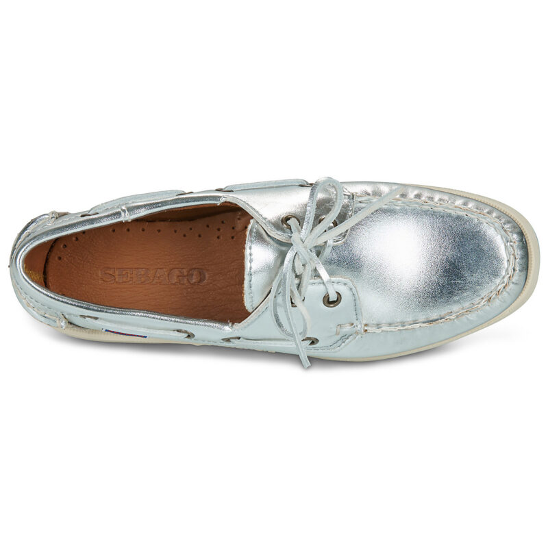Sebago DOCKSIDES PORTLAND MET WOMAN Argento Chaussures bateau Femme - 6