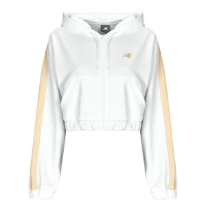 Felpe con cappuccio New Balance INTERLOCK FULL ZIP Beige Felpe con cappuccio Donna