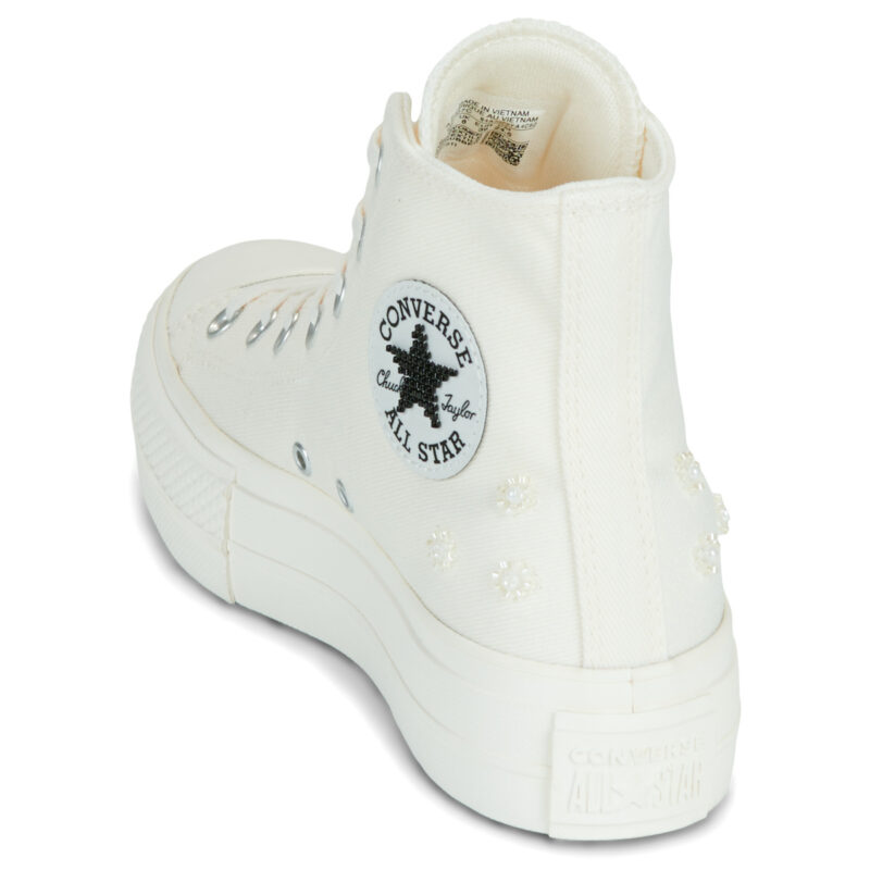 Converse CHUCK TAYLOR ALL STAR LIFT PLATFORM BEADS White High Sneakers Women - 5