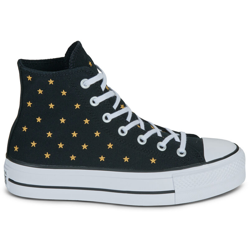 Converse LIFT PLATFORM EMBROIDERED STARS Nero Sneakers alte Donna - 2