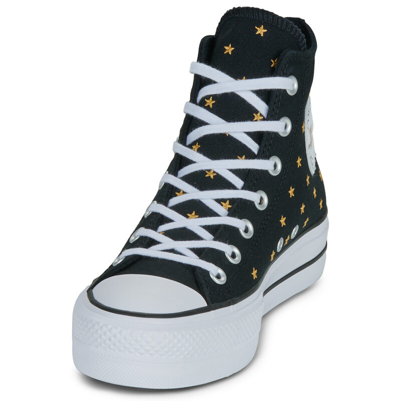 Converse LIFT PLATFORM EMBROIDERED STARS Nero Sneakers alte Donna - 3